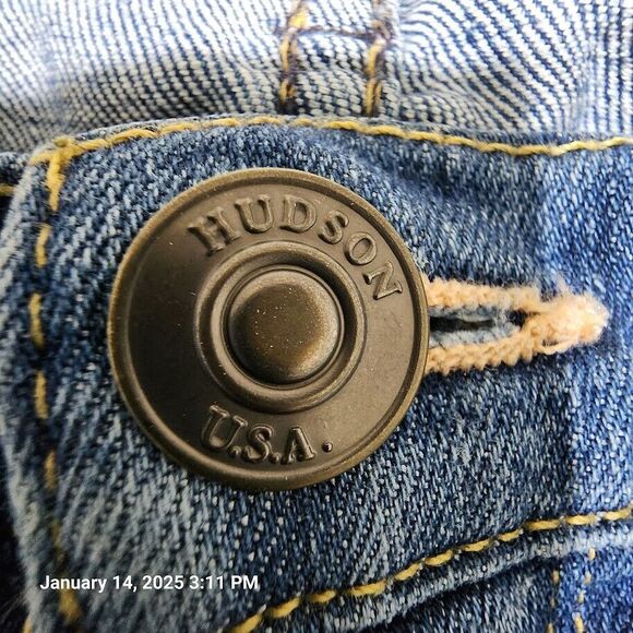 Hudson Nico Midrise Ankle Super Skinny Jeans Women's Size 25 Blue Stretch Denim - Picture 3 of 13